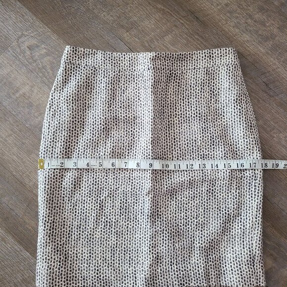 J. Crew No.2 Pencil Skirt Womens Size 0 Cotton Linen Blend Black White Textured - Picture 9 of 10